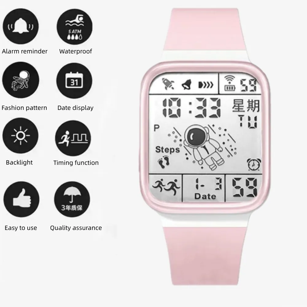 Men Women Multifunctional Smart Watch Waterproof Date Clock Stopwatch Electronic Watches Big Dial Digital Girl Boy Student watch
