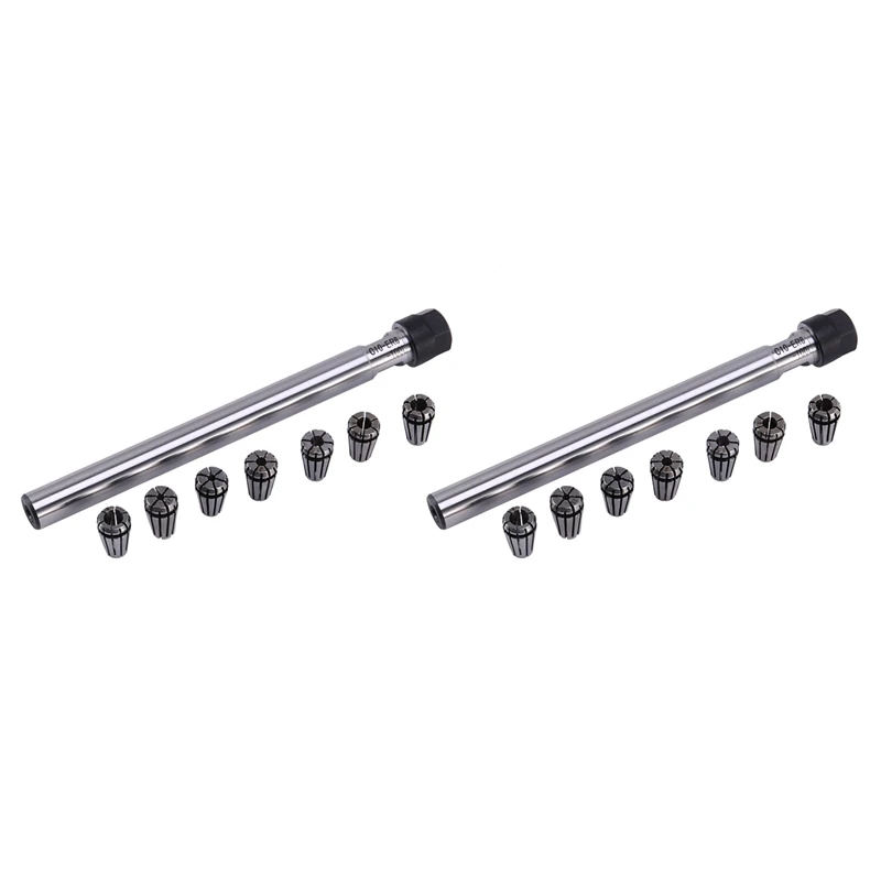 

2X C10 Er8a 100L Collet Chuck Holder + 14Pcs Precision Er8 Spring Collet Set