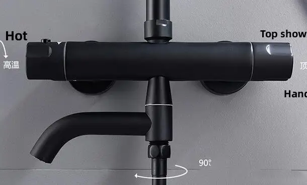 

Термостатический смеситель для душа, латунный кран с термостатом для ванной комнаты, черного цвета, холодная и горячая вода, аксессуары для ванной комнаты