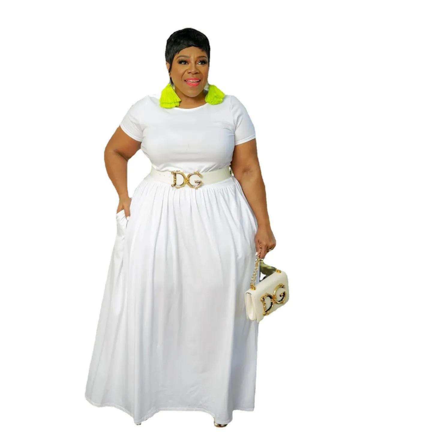 Женское свободное Повседневное платье однотонное с высокой талией и коротким