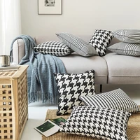 black white cushion cover 35x55cm hounds tooth pillow cover canvas home decoration for sofa pillow covers living room decorative