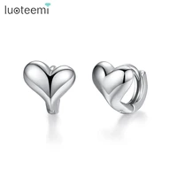 luoteemi new wholesale small heart shape stud earrings for women girls party wedding two colors simple fashion jewelry brincos