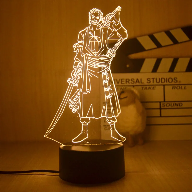 

Аниме One Piece Luffy Zoro Portgas D Ace 3D иллюзия светодиодный ночсветильник настольная лампа модели игрушечные фигурки из мультфильма