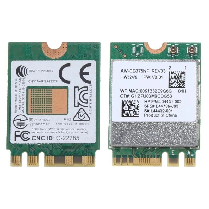 Фото Половина Mini PCI-E-сетевая карта 2.4 1200M WLAN WIFI CARD RTL8822CE 802.11AC №4