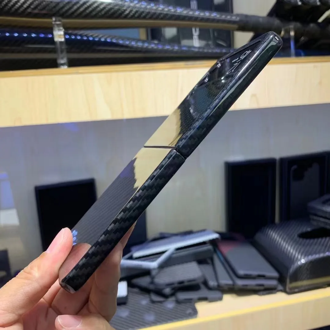 QADIR for Samsung Galaxy Z Flip 4 case anti-fall pure carbon Fiber case aramid fiber ultra thin Galaxy Z Flip 5 phone Cover