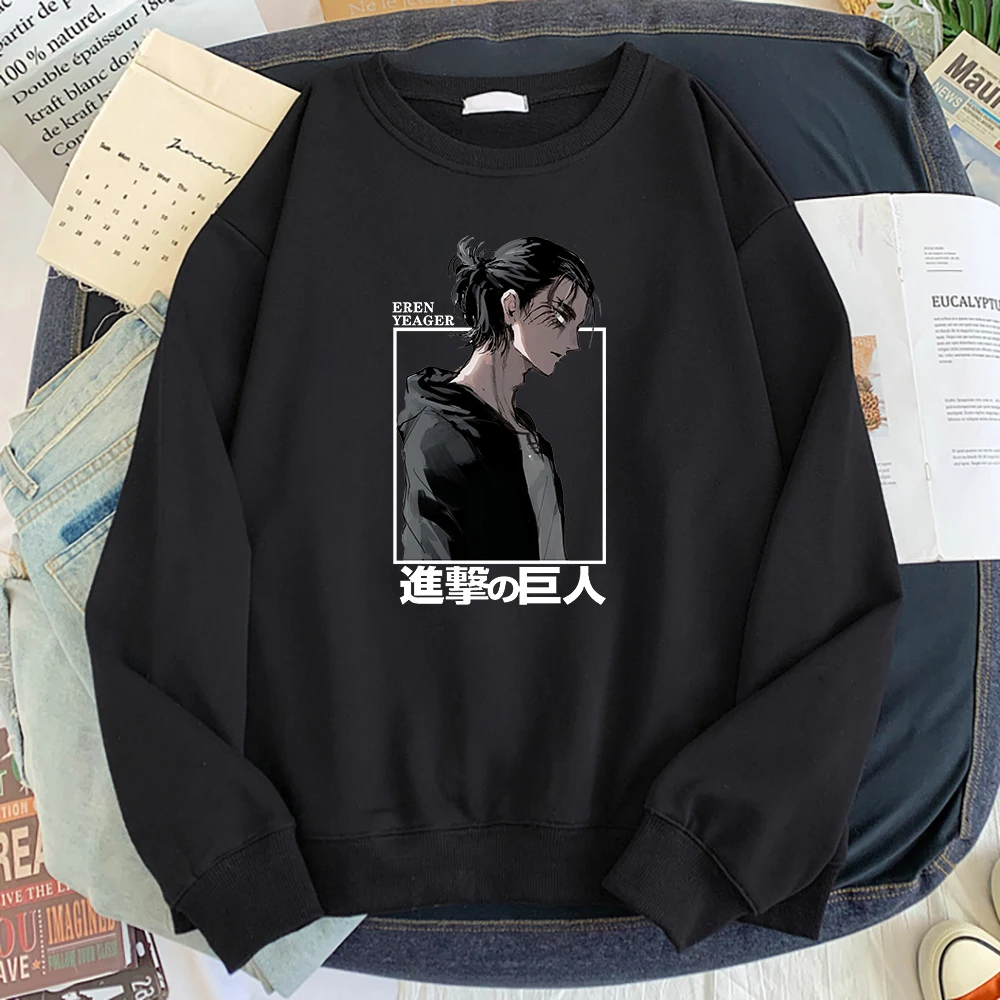 

Attack On Titan Eren Jaeger Pullovers Male Fashion Casual Sweatshirts Streetwear Hip Hop Hoodies Sweatshirt Spring Autumn 2022