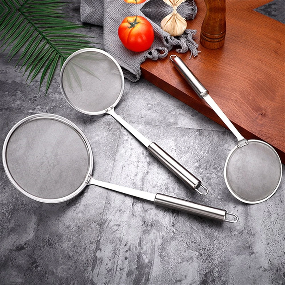 

3pcs/Set Stainless Steel Wire Fine Mesh Sieve Oil Strainer Flour Colander Sifter DIY Kitchen Tools For Filtering Food Accessory