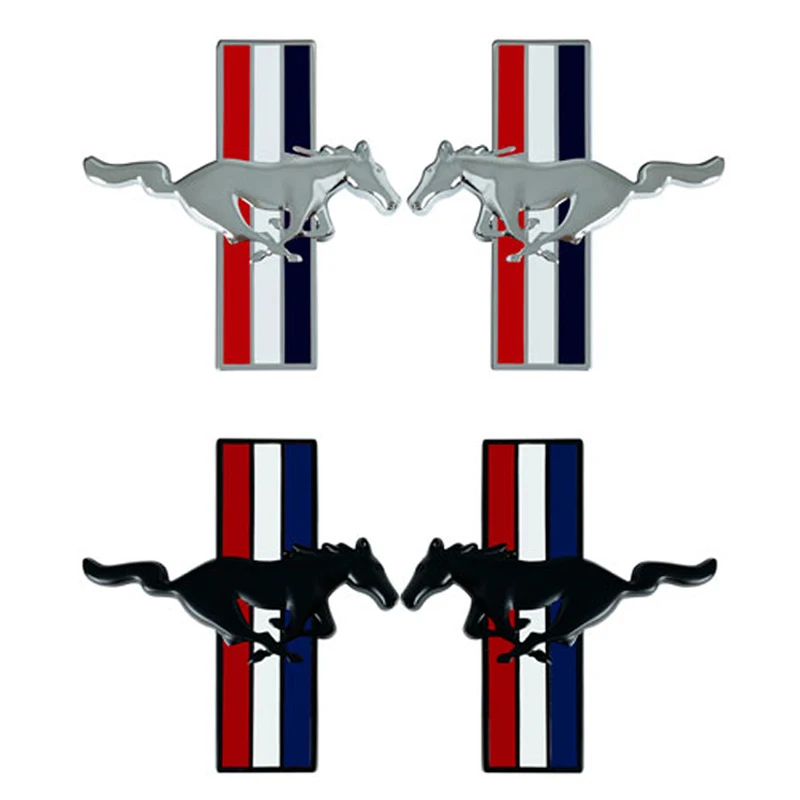 

3D Metal Car Side Emblem Front Grill Rear Trunk Badge Stickers For Ford Mustang Shelby Mondeo MK GT 350 500 Cobra Car Decoration