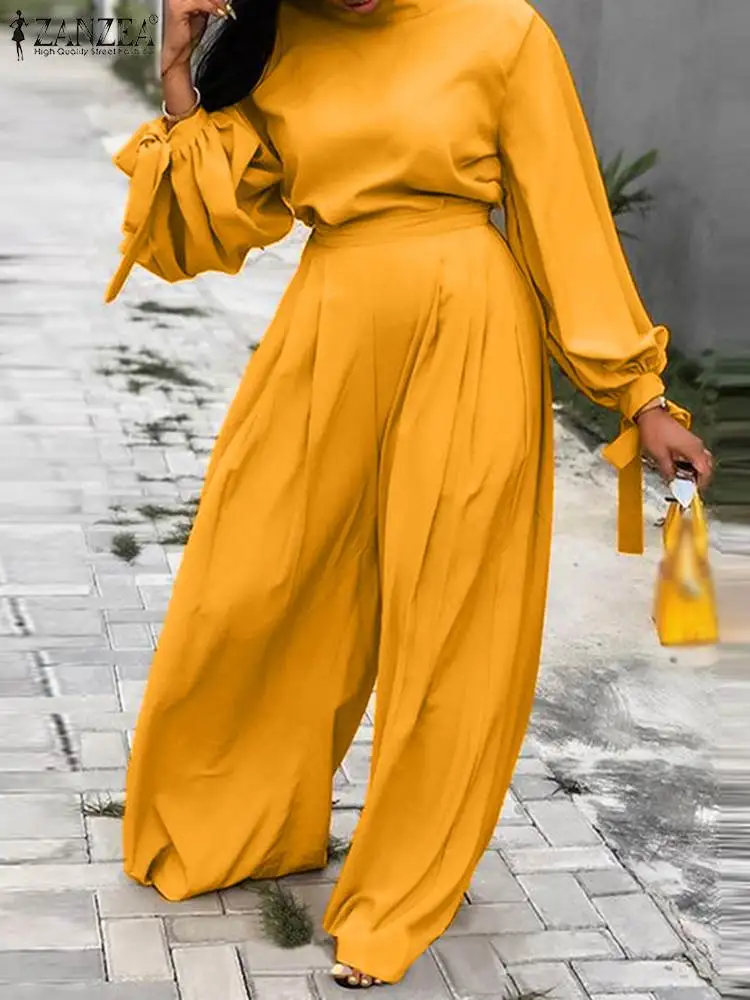 

Комбинезон ZANZEA женский с длинным рукавом, свободный однотонный офисный комбинезон, Повседневная Элегантная Модная плиссированная одежда, 2023