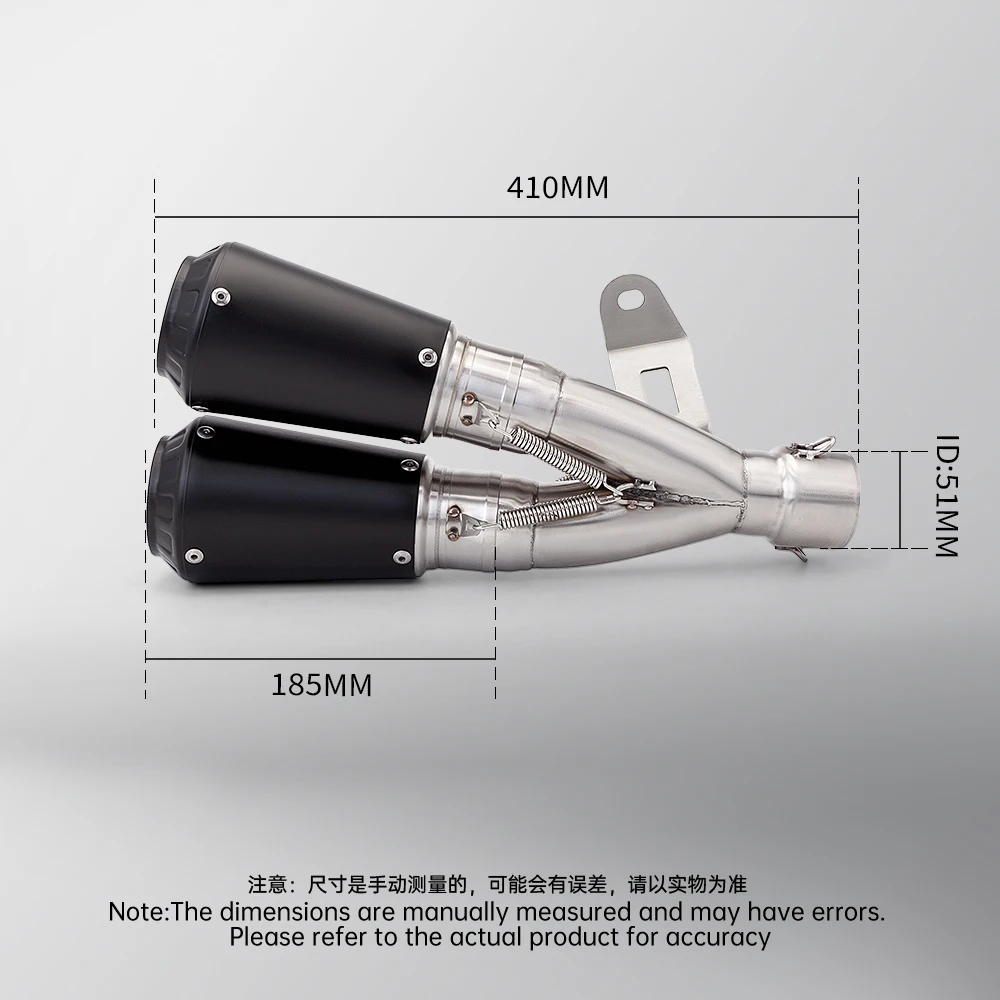 Фото Универсальный глушитель для мотоциклов 51 мм, подходит для Z900, R3, R25, MT07, MT09, R1, Z400, Z650, C15 №3