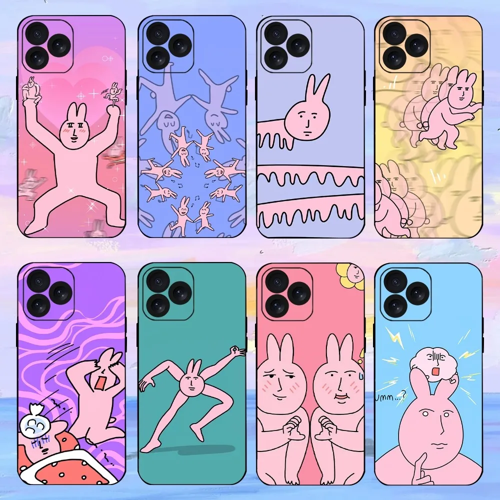 Чехол для телефона P-Pink R-Rabbit Myfriend Funny Bunny iPhone 15 14 13 12 11 8 Mini Xr Xs X Xsmax Pro Max Plus Shell