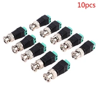 10pcs male metal bnc connector with dc connector plug screw terminal utp balun