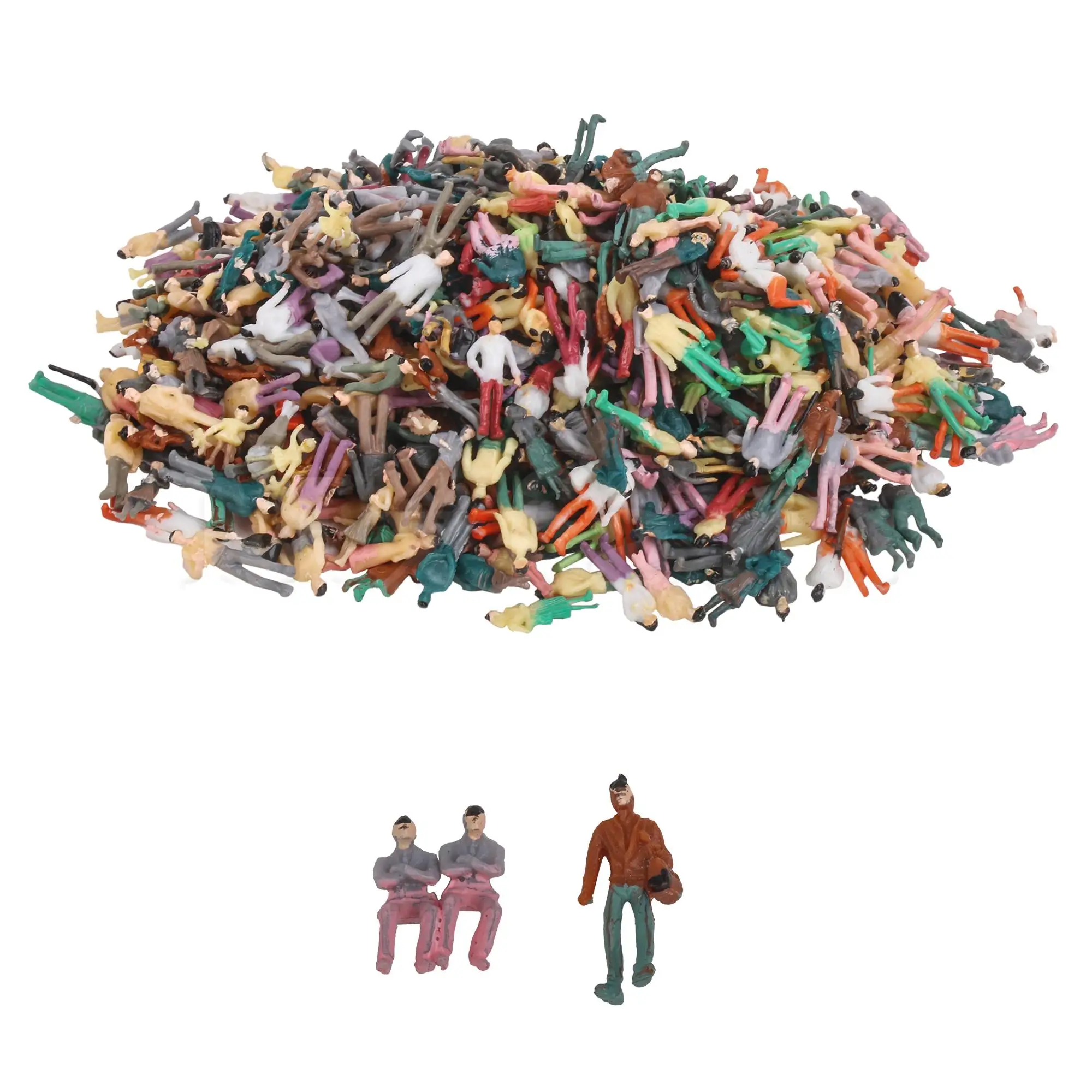 

1000PCS 1:100 Painted Figures Passengers Model Different Pose Multicolor