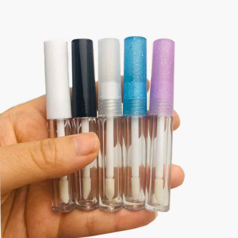 50/100pcs 2ml Empty Lip Gloss Tubes Blue Clear Plastic Liquid Lipstick Container Portable Mini Lipgloss Sample Bottle.