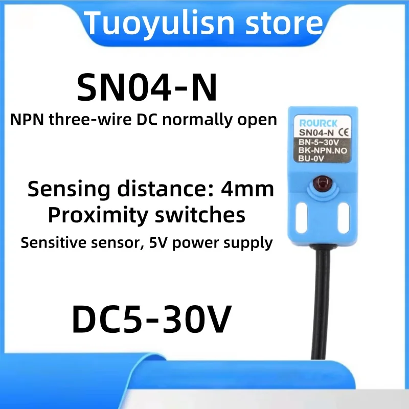 Квадратный металлический датчик SN04-N Бесконтактный переключатель трехпроводной