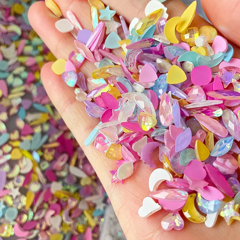 Новый микс Стиль мокко смолы плоские задние Стразы для дизайна ногтей