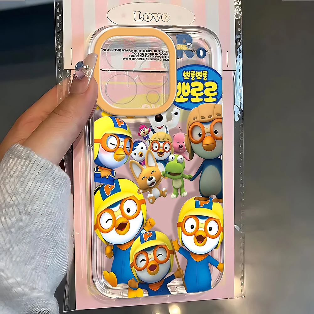 Милый мультяшный чехол для телефона Pororos для Samsung Galaxy S26 S25 S24 S23 S22 S21 FE Note20 Note10 Edge Plus Ultra Lite 5G, прозрачный чехол (art.: 3920dbca29362) - 3920dbca29362