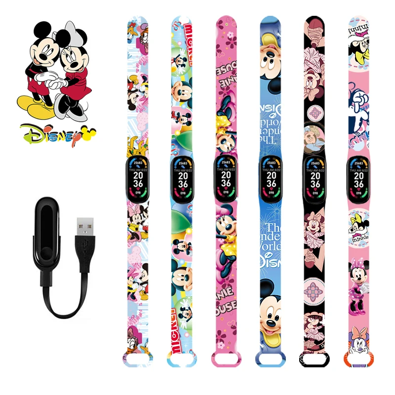 

Disney Mickey Bluetooth Smart Watch M7 Bracelet Sports Electronic Heart Rate Blood Pressure Blood Oxygen Monitoring Watch Gift
