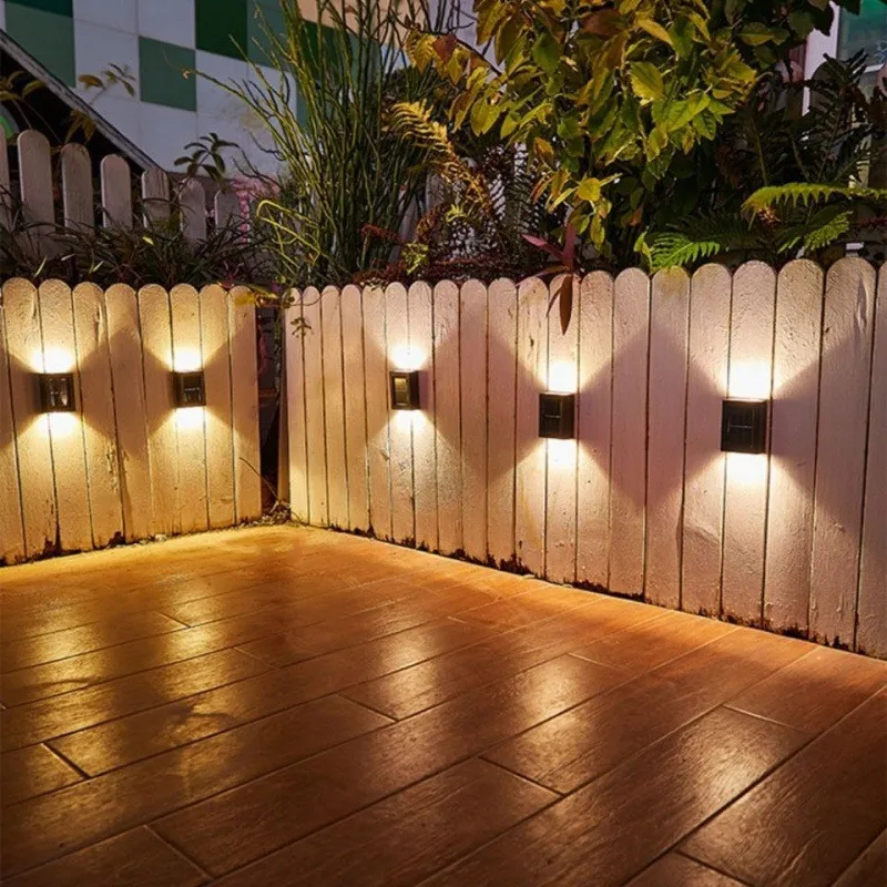 

Fence IP65 Waterproof Solar Power Outdoor 1~9Pcs Wall Light LED Up And Down Courtyard Balcony Garden Decor Luminous Streetlights