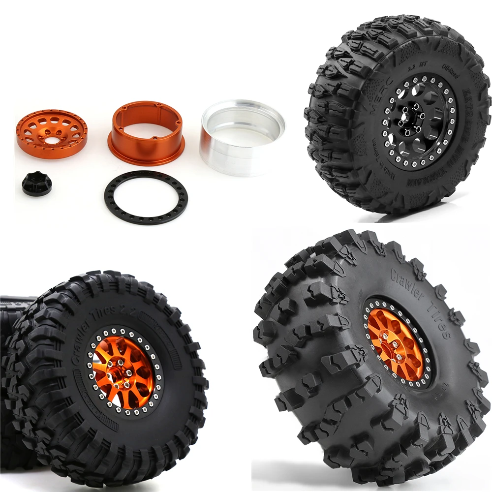 

2.2 Inch 120mm 130mm 140mm 150mm Rubber Tire Beadlock Wheel Rim For RC Car TRX4 TRX6 RBX10 SCX10 YIKONG TK300 D90 90046 CC01