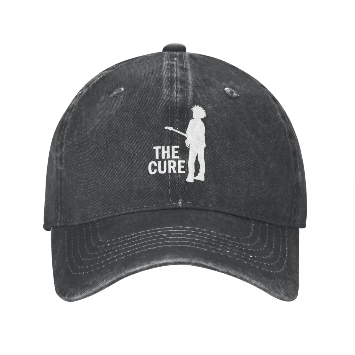 The Cure Robert Smith Logo Baseball Cap Outfit Vintage Distressed Denim Sun Cap Unisex Style Adjustable Fit Hats Cap
