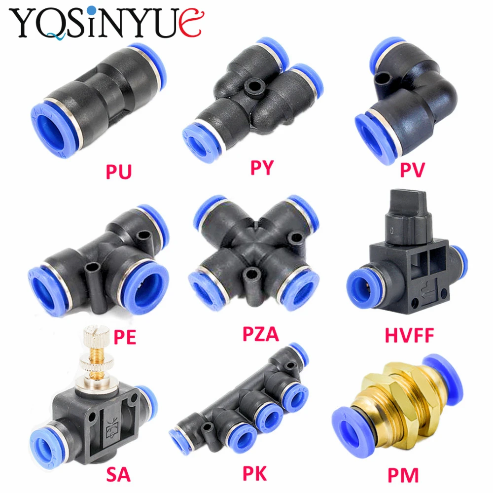 

4mm 6mm 8mm 10mm 12mm 14mm Pneumatic Fitting Pipe Connector Tube Air Quick Fittings Water Push In Hose Couping PU PY PK PE PV SA