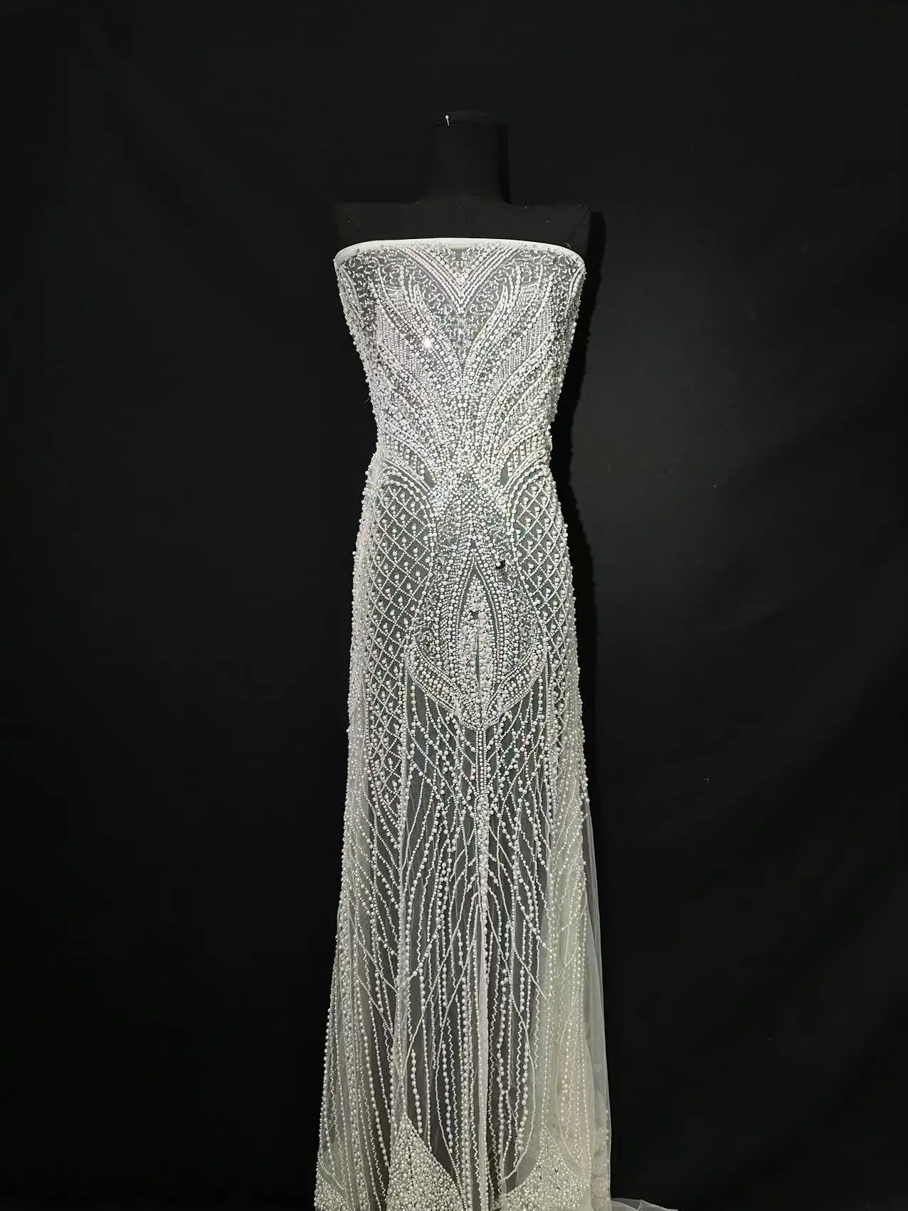 Роскошная африканская тяжелая кружевная ткань с бисером французская блестками