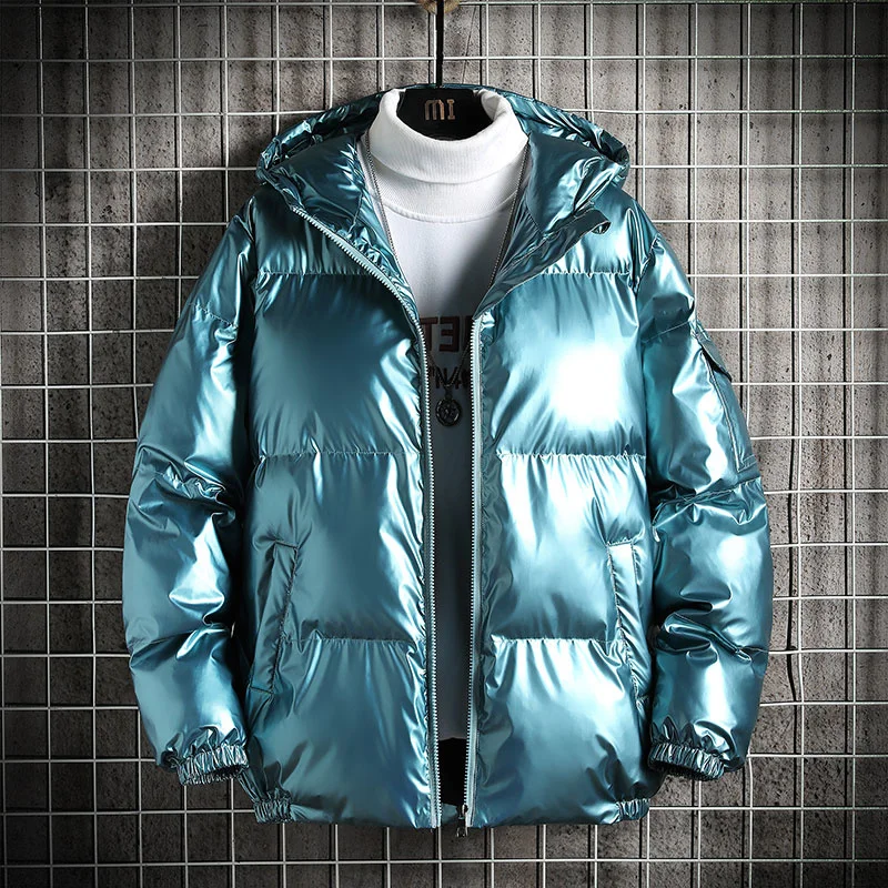 

Down Jacket Men Mens 2023 Winter Cargo Jacket Coat Solid Hooded Windproof Hip Hop Streetwear Black Jacket For Men