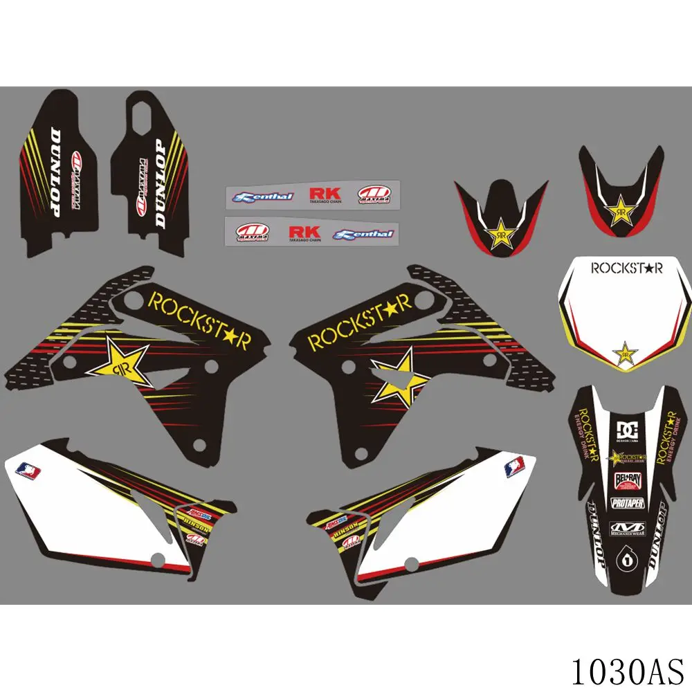 

Full Graphics Decals Stickers Motorcycle Background Custom Number Name For SUZUKI RMZ450 RMZ 450 2007