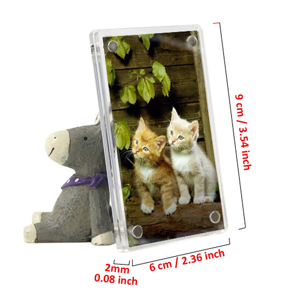 Фото Акриловая магнитная двухсторонняя фоторамка для Fujifilm Instax Mini 9 8 7s 25 50s, 1-10 упаковок, 3 дюйма №2