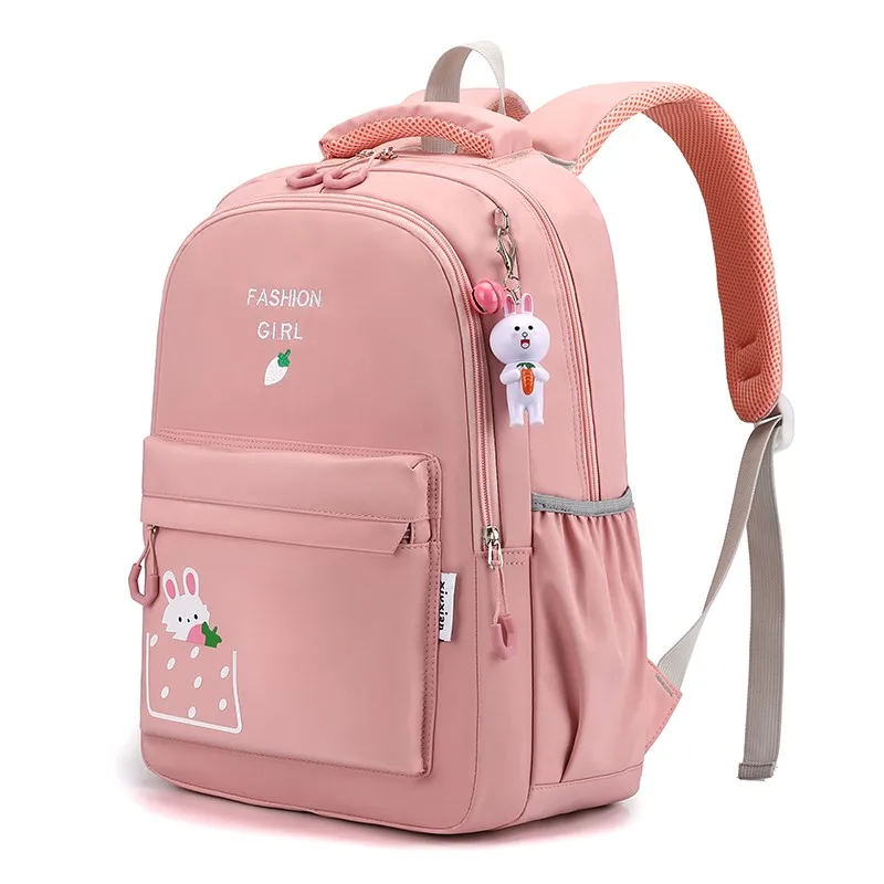 Детский рюкзак Harajuku с мультяшным принтом, милый школьный рюкзак с подвеской для детей, вместительные нейлоновые дорожные сумки, водонепрон...