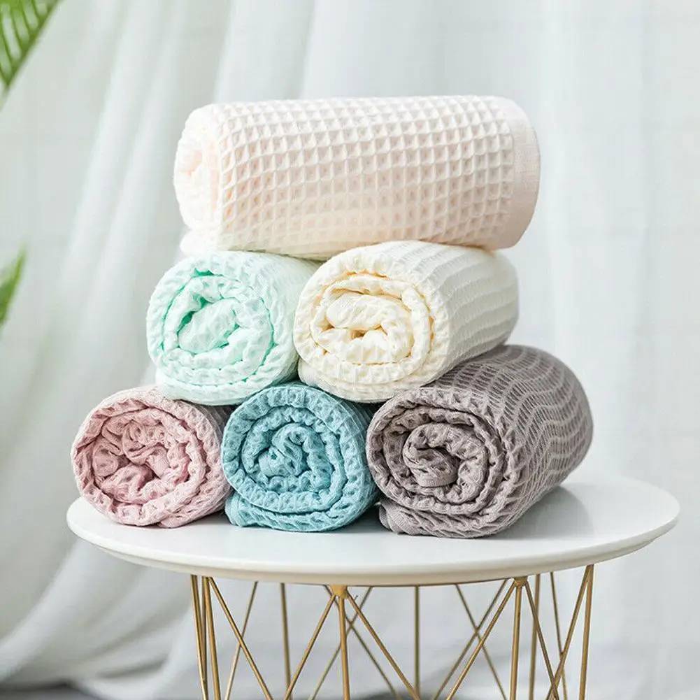 

1pc Cotton Waffle Bath Towel 70*140cm High Quality Color Soft Absorbent Wash Towels Men Women Adult Home Cleaning Towel