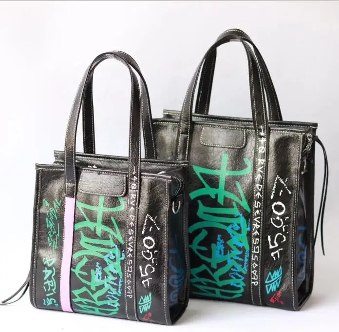 

Women Brief Ins Fashion Designer Graffiti Handbag Tassel Totes Single Shoulder Crossbody Bags Large Capacity Messenger Bag