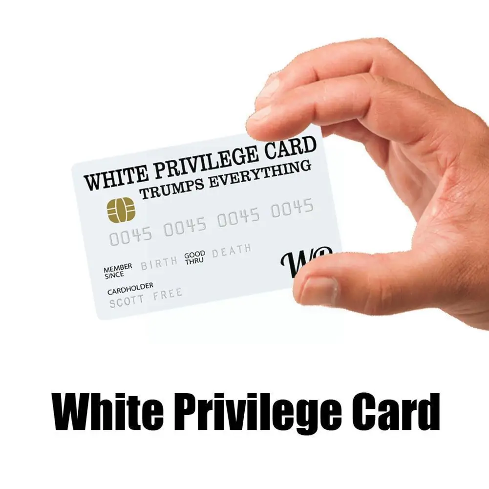 

White Privilege Card Gag Novelty Wallet Size Collectable Gift White Cards Game Laminated Core M3i2