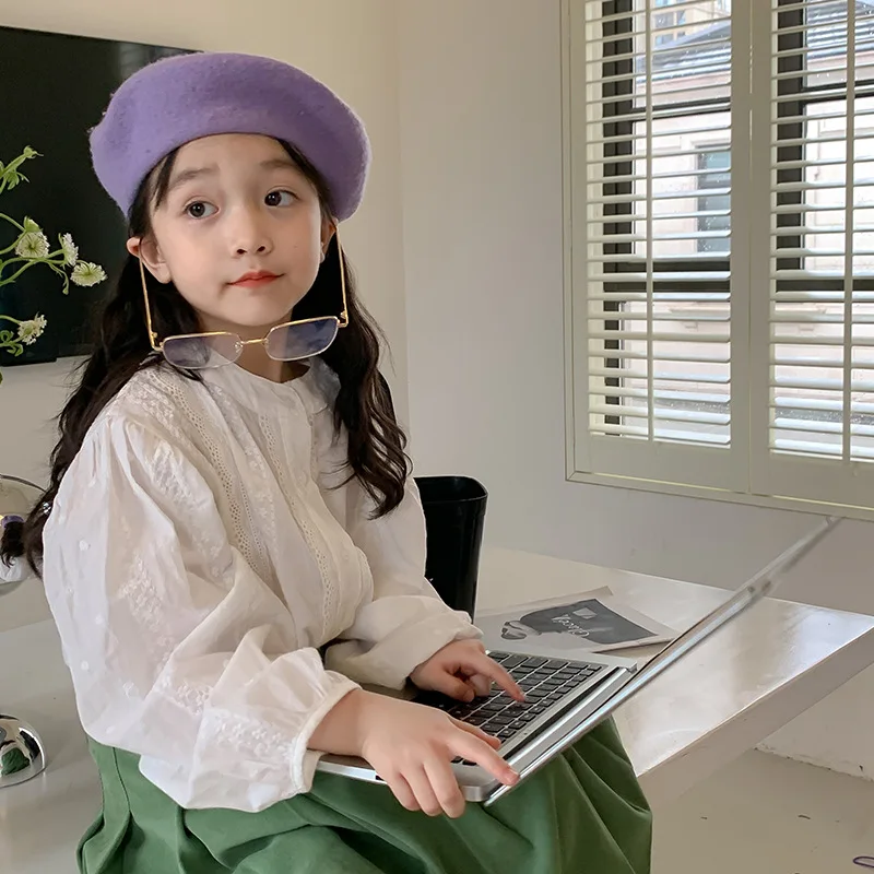 

Baby Girl Clothes Children Coat Spring and Autumn New Fashion Sweet Cotton Girls Pure Color Top Korean Lace Top Shirt for Girls
