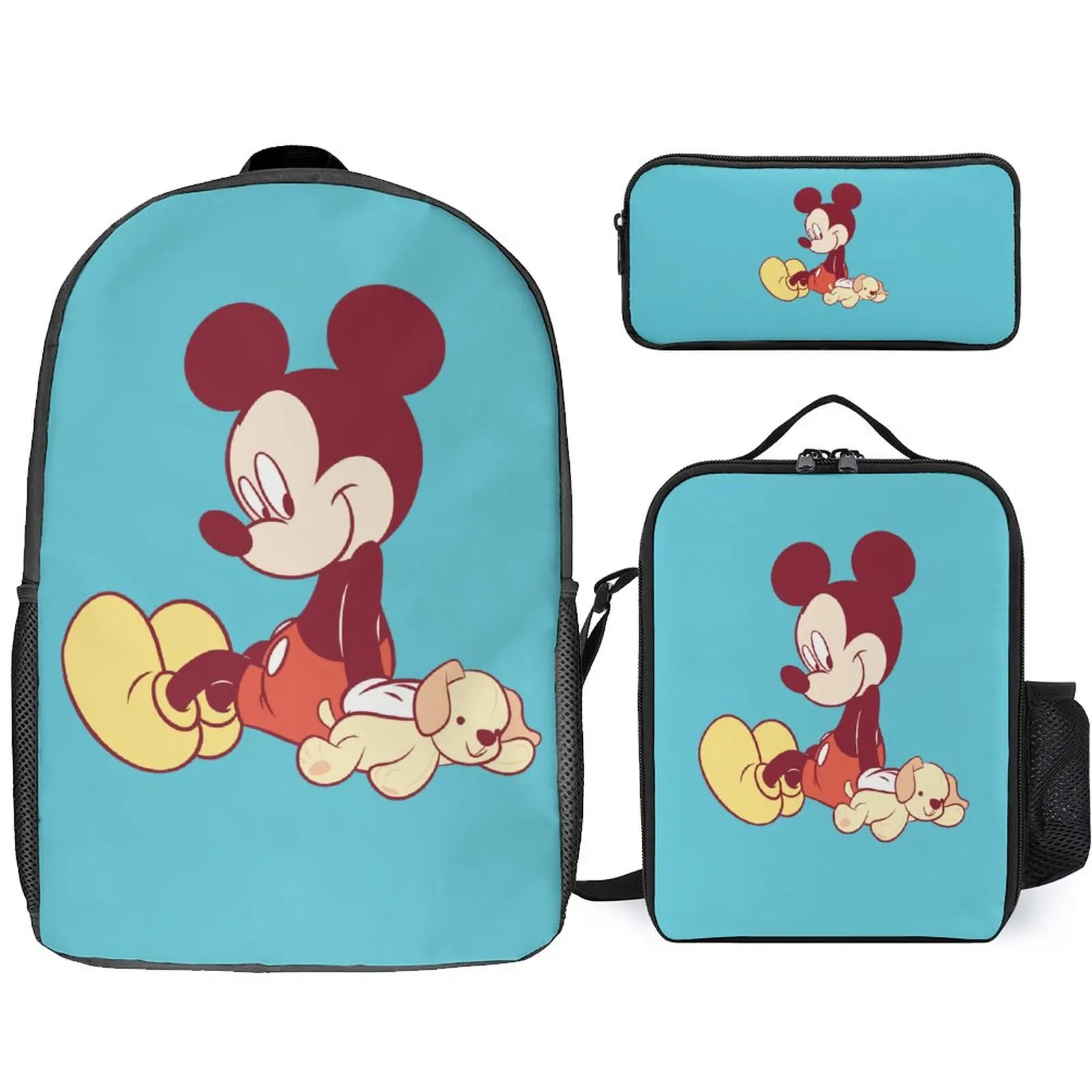 

Детская мультяшная сумка для книг, набор на заказ, школьная милая сумка для книг с тремя узорами Диснея, пенал, сумка для ланча, рюкзак