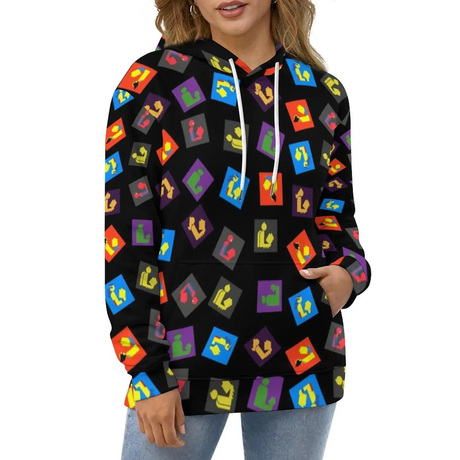 

Colorful Pop Art Casual Hoodies Readers Assemble Modern Custom Loose Hoodie Long Sleeve Hip Hop Oversize Top Birthday Present
