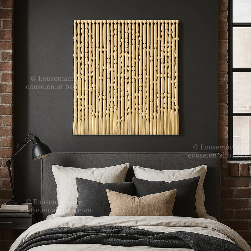Фото Роскошный настенный гобелен ручной работы в стиле макраме, большой тканый гобелен, хлопковая веревка, художественный богемный настенный декор для свадебного подарка, украшение дома №5