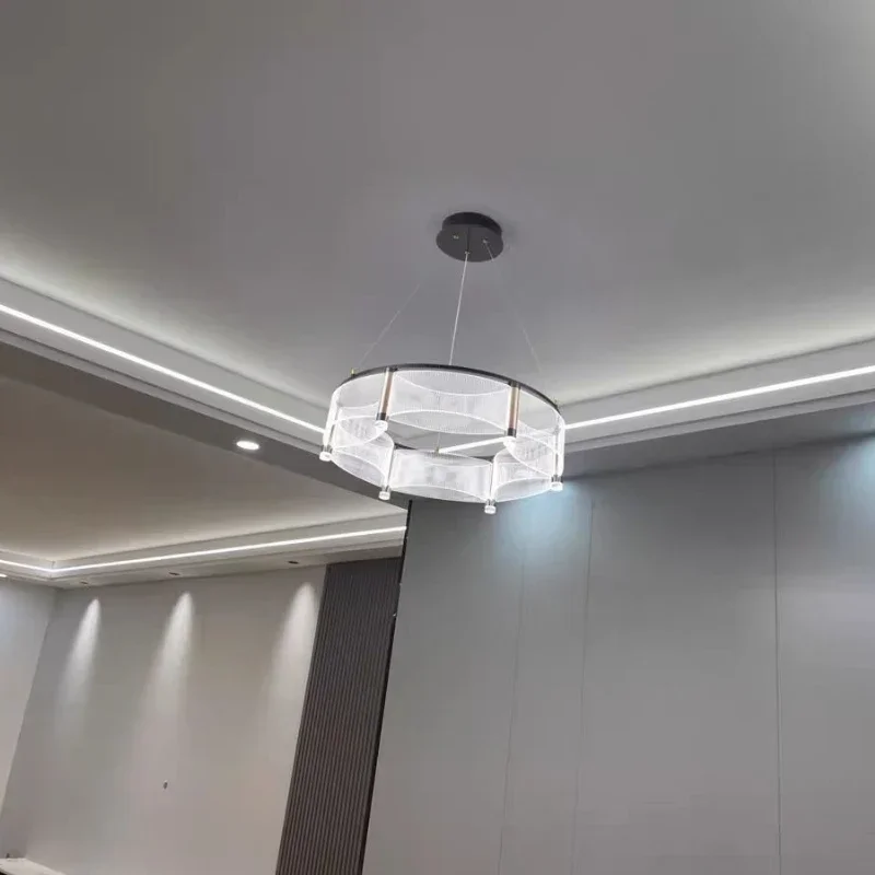 Современный минималистичный подвесной светильник круглый стеклянный с