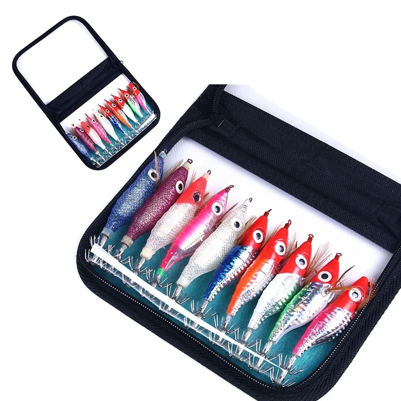 

10Pcs Glow Squid Jig Hooks Fishing Lures Saltwater Fishing Luminous Squid Jigs 57QC