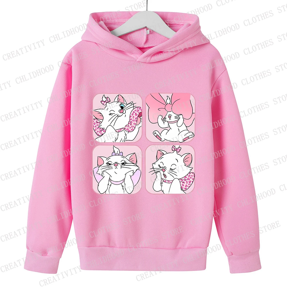 Детская толстовка с капюшоном The Aristocats пуловер Marie модная детская повседневная