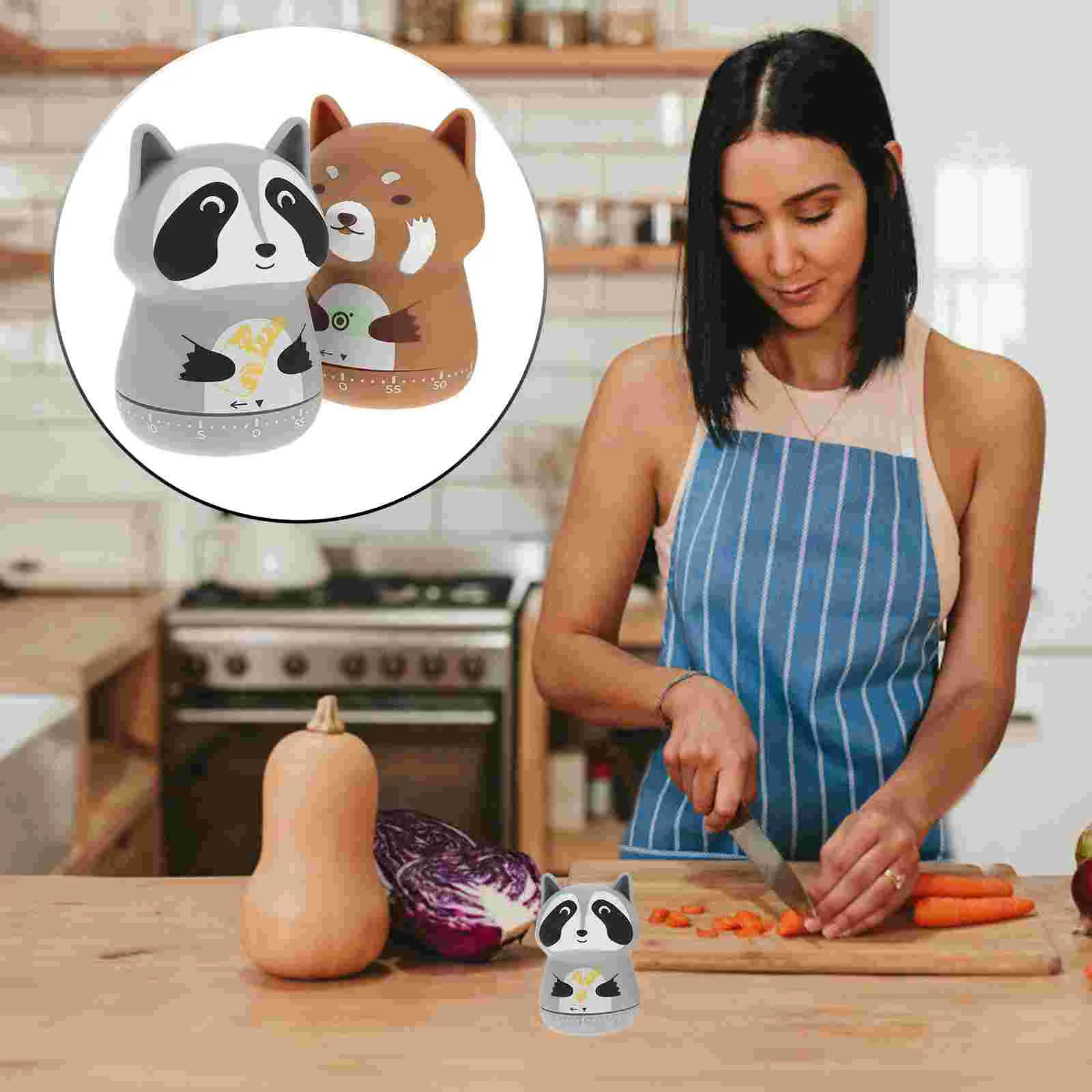 

2Pcs Timers Creative Time Reminder Cartoon Timer Practical Cooking Timer for Dorm Kitchen Home