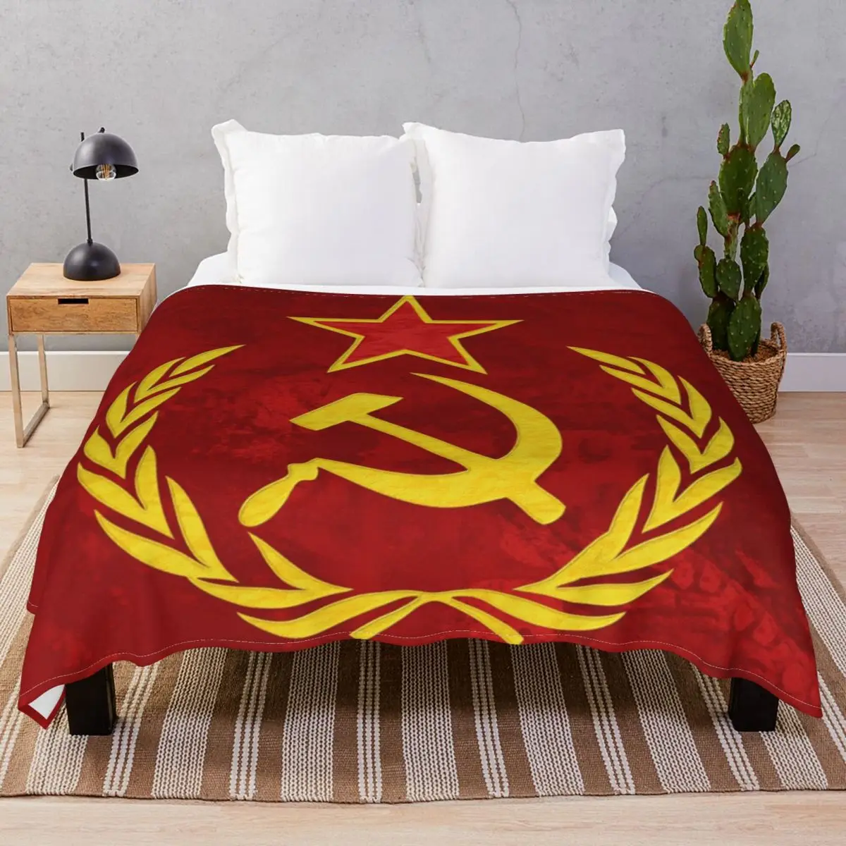 HAMMER AND SICKLE Blankets Flannel Winter Breathable Throw Blanket for Bed Sofa Camp Cinema