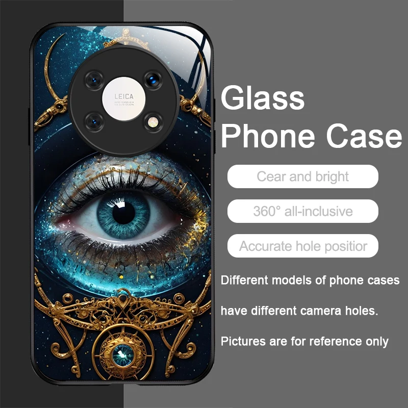 Фото Чехол для телефона из закаленного стекла в стиле ретро Devil Eye Mysterious Totem для Huawei Nova 13 12 SE 11 10 Pro Mate 70 60 40 30 P60 P50 P40 №5