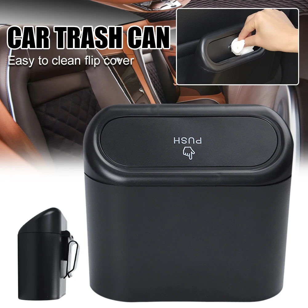 

Car Garbage Bin Door Hanging Storage Box Mini Trash Can Multifunctional Garbage Bag Can Be Folded with Lid Car Acessories