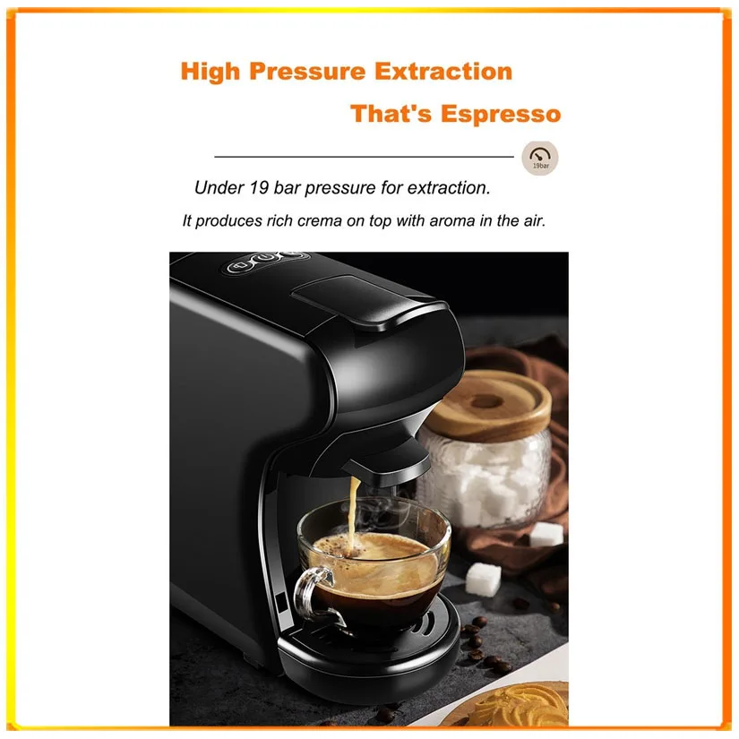 Cikuso Capsule Coffee Machine Portable Office Commercial Small Home American Coffee Pot Stainless Steel Espresso Coffee Maker enlarge