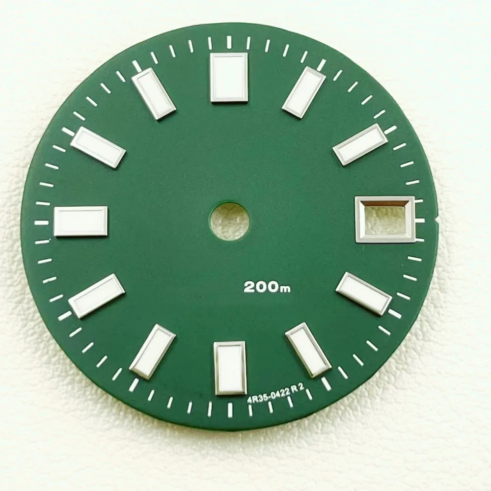 NH34 dial diameter 28.5mm change four-pin watch literal green luminous diving surface disc accessories