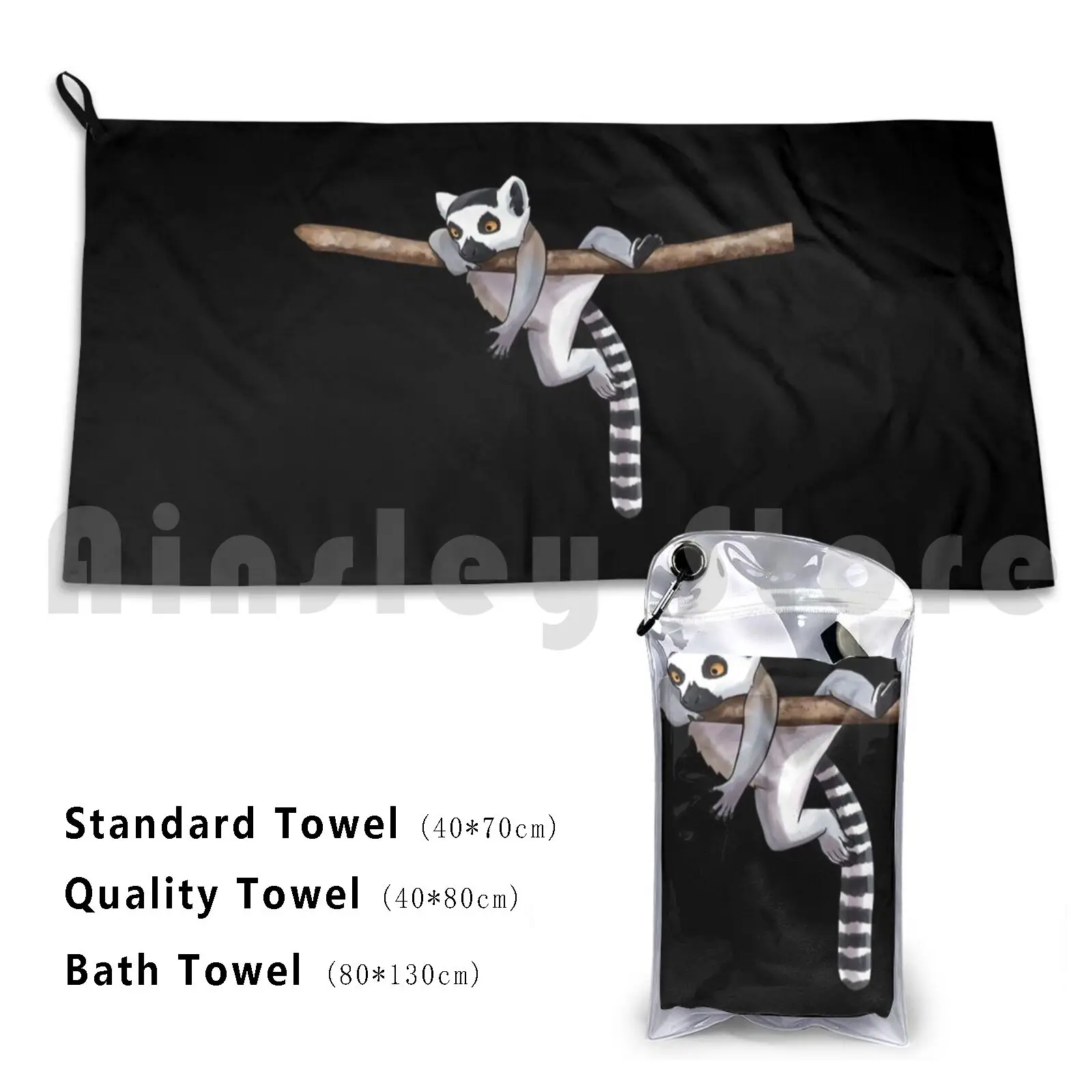 Lemur Custom Towel Bath Towel Lemur Monkey Wildlife Animal Welfare Animal Lover Animal Rights Activists