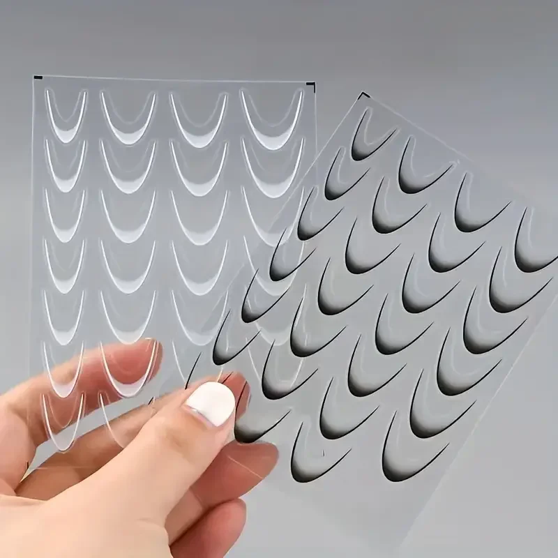 Градиентные французские наклейки для ногтей 3D дизайн с линией улыбки накладные