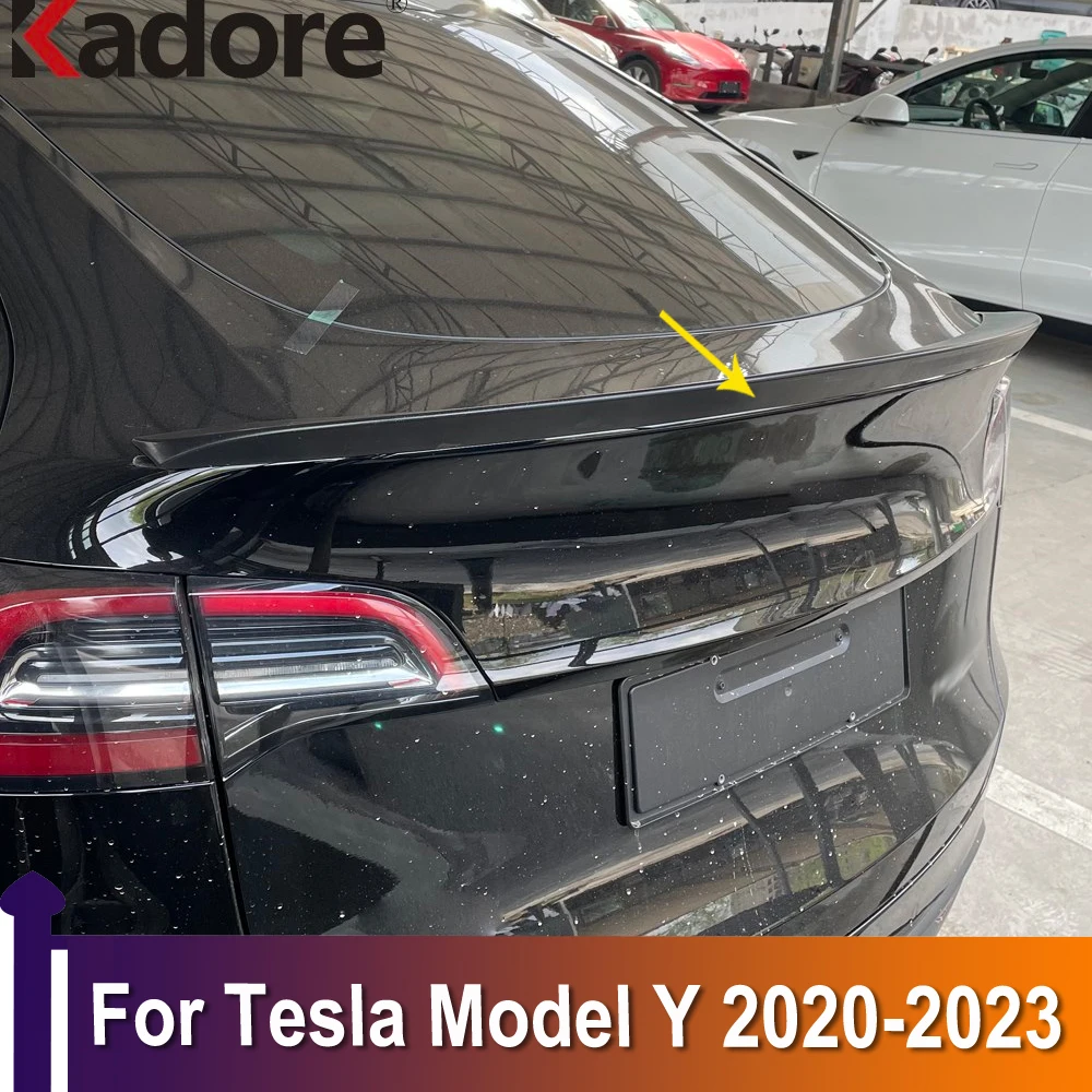 

For Tesla Model Y 2020 2021 2022 2023 Rear Trunk Lid Cover Trim Tail Gate Protector Exterior Accessories ABS Carbon Fiber